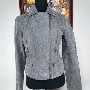 Levi's Genuine Leather Moto Jacket Women's S Gray Brushed Suede NWOT 2010
